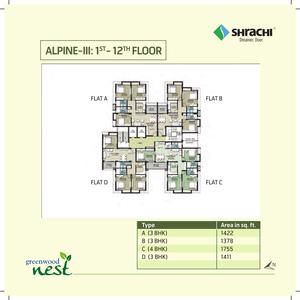 Project Image of 1266.0 - 2224.0 Sq.ft 2 BHK Apartment for buy in Shrachi Greenwood Nest