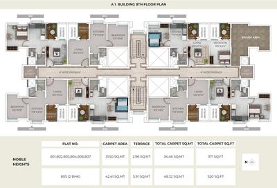 Project Image of 336.0 - 446.0 Sq.ft 1 BHK Apartment for buy in Nobles Heights Building A1 And A2 Phase 1
