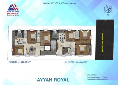 Project Image of 876.0 - 1498.0 Sq.ft 2 BHK Apartment for buy in Sri Ayyan Royal