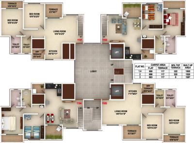 Project Image of 534.0 - 1023.0 Sq.ft 1 BHK Apartment for buy in Gagan Emerald
