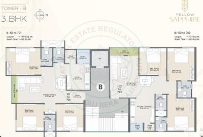 Project Image of 802.45 - 854.22 Sq.ft 3 BHK Apartment for buy in Nest Yellow Sapphire