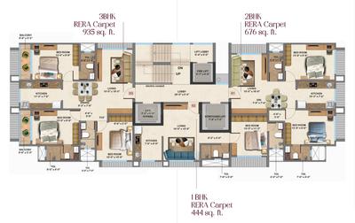 Project Image of 444.0 - 935.0 Sq.ft 1 BHK Apartment for buy in Khushi Avyukta Megha