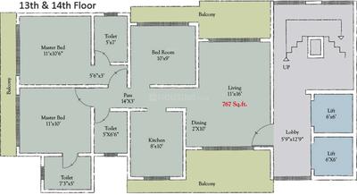 Project Image of 0.0 - 767.0 Sq.ft 3 BHK Apartment for buy in Chaitanya Residency