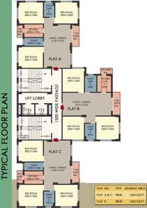 Project Image of 1596.0 - 1655.0 Sq.ft 3 BHK Apartment for buy in Danish Veeyu Coperative Housing Society
