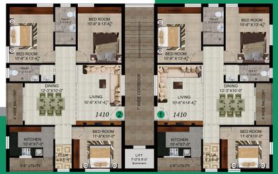 Project Image of 1184.68 - 1496.61 Sq.ft 3 BHK Apartment for buy in KMR Maxima Projects Krishna Enclave