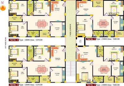 Project Image of 1080.0 - 1278.0 Sq.ft 2 BHK Apartment for buy in Shri Rama Royale