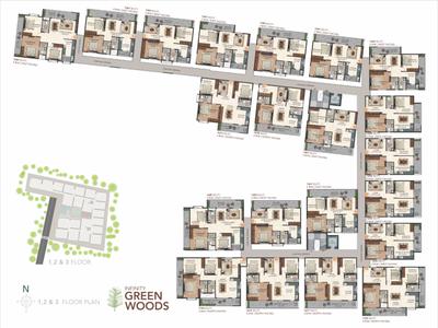 Project Image of 1294.0 - 1723.0 Sq.ft 2 BHK Apartment for buy in Infinity Green Woods