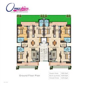 Project Image of 0.0 - 1279.0 Sq.ft 3 BHK Apartment for buy in Omaxshiva ll