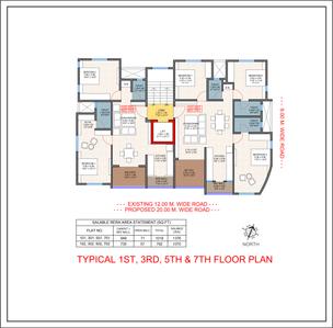 Gruhshilp Akashdeep Apartment Akashdeep Apartment Cluster Plan for 1st, 3rd, 5th, 7th Floor 1