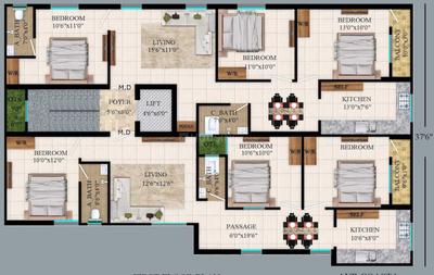Project Image of 1200.0 - 1900.0 Sq.ft 3 BHK Apartment for buy in AVR Coasta