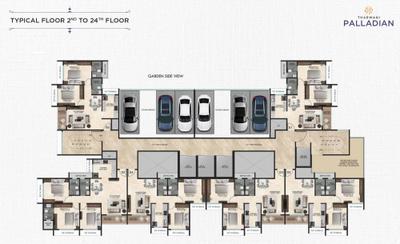 Project Image of 611.0 - 849.0 Sq.ft 2 BHK Apartment for buy in Tharwani Palladian