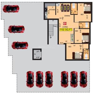 Project Image of 906.0 - 1197.0 Sq.ft 2 BHK Apartment for buy in VGK Samyuktha