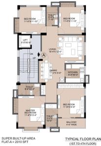 Project Image of 0.0 - 2010.0 Sq.ft 4 BHK Apartment for buy in Aarish Gaurav Apartment