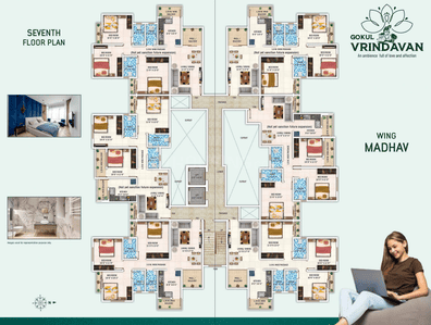 Project Image of 0.0 - 1400.0 Sq.ft 3 BHK Apartment for buy in Pankaj Gokul Vrindavan Wing Madhav