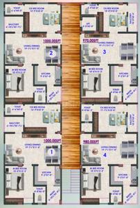 Project Image of 970.0 - 1000.0 Sq.ft 2 BHK Apartment for buy in Sri Sai Residency