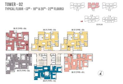 Project Image of 734.0 - 1221.0 Sq.ft 2 BHK Apartment for buy in Prestige Palm Court