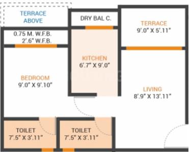 Project Image of 643 Sq.ft 1 BHK Apartment / Flat for sale in Kalyan West for Rs. 3999000