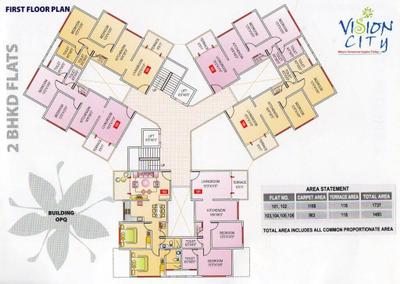 Project Image of 630.0 - 1131.0 Sq.ft 2 BHK Apartment for buy in Siddhivinayak Phase I Vision City