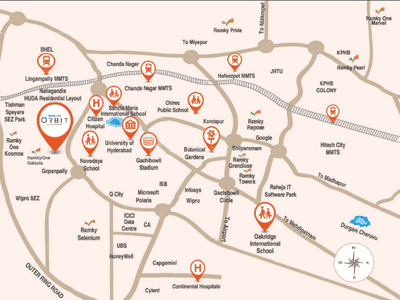 Project Image of 1255 Sq.ft 2 BHK Apartment / Flat for sale in Nallagandla for Rs. 12800000