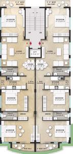 Dev Parameswaram Co Operative Housing Society Parameswaram CHS Cluster Plan For Typical Floor Plan 2