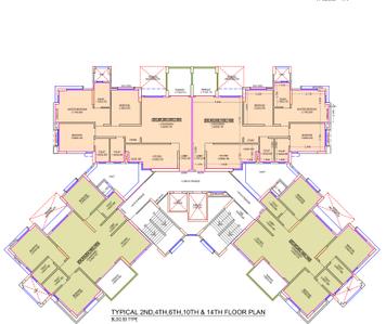 Project Image of 1243.23 - 1275.52 Sq.ft 3 BHK Apartment for buy in Kumar Princetown Royal B3 and B6