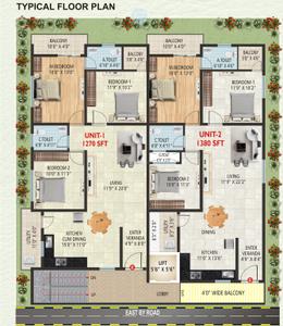 Project Image of 1270.0 - 1380.0 Sq.ft 3 BHK Apartment for buy in Sree Shakti Homes