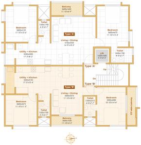 Project Image of 899.0 - 946.69 Sq.ft 2 BHK Apartment for buy in Bhaktamar Chandrakamal