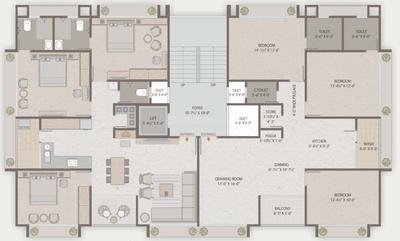 Project Image of 974.0 - 1962.0 Sq.ft 3 BHK Apartment for buy in Raajpearl Royal