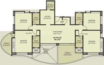 Project Image of 2019.0 - 5047.0 Sq.ft 3 BHK Apartment for buy in Guardian The Palladium