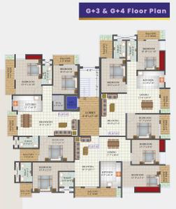 Project Image of 990.0 - 1437.0 Sq.ft 2 BHK Apartment for buy in SR Ambika Enclave