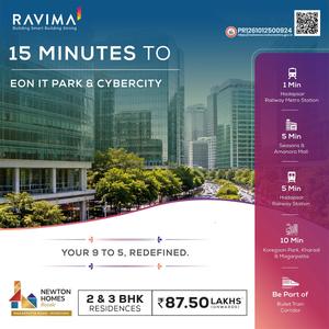 Project Image of 796.0 - 1072.0 Sq.ft 2 BHK Apartment for buy in Newton Homes Royale Magarpatta Road Mundhwa