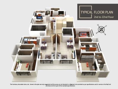Project Image of 435.0 - 599.0 Sq.ft 1 BHK Apartment for buy in VS Royale 22