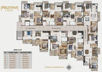 Project Image of 581.84 - 706.28 Sq.ft 2 BHK Apartment for buy in Pruthvi Homes