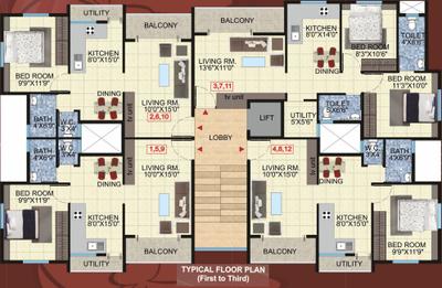 Project Image of 407.0 - 520.0 Sq.ft 1 BHK Apartment for buy in Kanaklaxmi Carnation