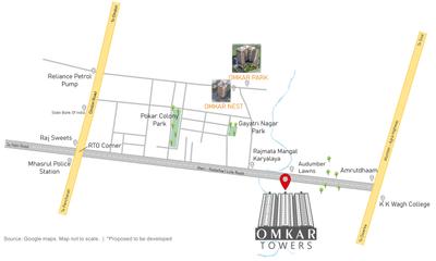 Project Image of 910.0 - 992.0 Sq.ft 2 BHK Apartment for buy in Omkar Towers