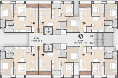 Project Image of 607.08 - 651.0 Sq.ft 2 BHK Apartment for buy in N J Jivan Anand