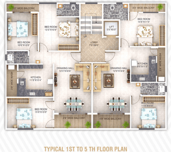 Project Image of 1147.0 - 1350.0 Sq.ft 2 BHK Apartment for buy in Ekveera Venkatesh Palace III