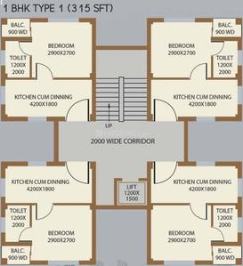 Project Image of 315.0 - 867.0 Sq.ft 1 BHK Apartment for buy in Dharitri My Town