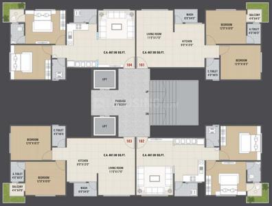Pragati Developers Surat Crystal Luxuria Cluster Plan 1