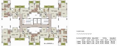 Project Image of 544.0 - 577.0 Sq.ft 2 BHK Apartment for buy in Rahul Eastview II