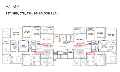 Project Image of 0.0 - 894.27 Sq.ft 3 BHK Apartment for buy in Rathi Nova Residency Wing C