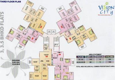 Project Image of 630.0 - 1131.0 Sq.ft 2 BHK Apartment for buy in Siddhivinayak Phase I Vision City