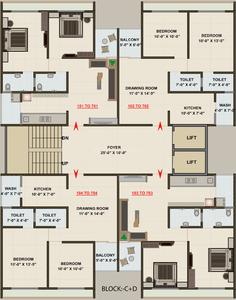 Project Image of 544.0 - 751.0 Sq.ft 2 BHK Apartment for buy in Maruti Radhe Elegance Block A B C D And E