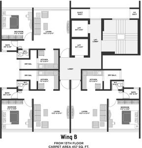 Project Image of 316.0 - 660.0 Sq.ft 1 BHK Apartment for buy in Geetai Siena