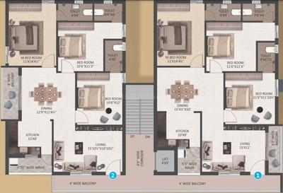 Project Image of 1550.0 - 1570.0 Sq.ft 3 BHK Apartment for buy in Lake Front