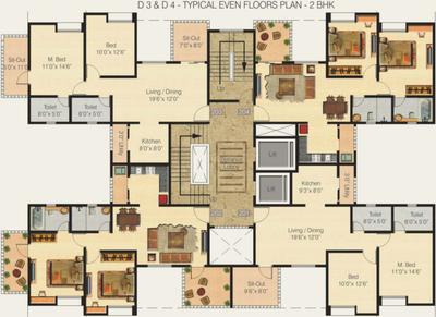 Project Image of 988.0 - 1483.0 Sq.ft 2 BHK Apartment for buy in Nyati Equatorial