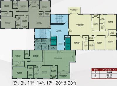 Project Image of 2751.0 - 4044.0 Sq.ft 4 BHK Apartment for buy in Ramsnehi Unimark Tower