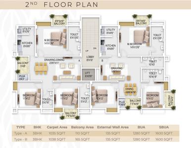 Project Image of 0.0 - 1600.0 Sq.ft 3 BHK Apartment for buy in Dolphin Laxmi Nibas