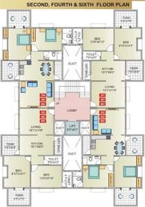 Project Image of 1030.0 - 1063.0 Sq.ft 2 BHK Apartment for buy in Kohinoor Saheels Residency