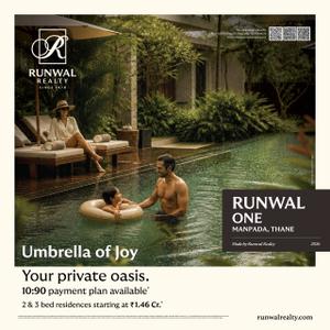 Project Image of 441.0 - 1277.0 Sq.ft 1 BHK Apartment for buy in Runwal One